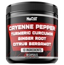 Suppléments de poivre Cayenne avec racine curcumine curcumine, racine gingembre, agrumes Bergamot et plus - Santé digestif, système immunitaire, santé cardiaque et articulaire - 90 Capsules
