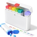 Daviky Pill Organizer 2 fois par jour - Grande capacité hebdomadaire AM PM Pill Box avec Cœur Latch, 7 jours de voyage cas de pilule, Mignon organisateur de médecine pour les médicaments, vitamines, suppléments
