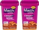 Viactiv Max Formule Calcium + Vitamine D3 Supplément pour la santé des os, Caramel Rich, 100 Chews Soft - 2 Pack