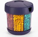 Supplément Mossime Organisateur avec Extra Large 7 Compartiments, TPU Soft Lid Easy Open Pill Dispenser, Voyage d'un mois Organisateur de Médicament Entreposage Porte-vitamines, Bouteille de Pill de récipient de médicament