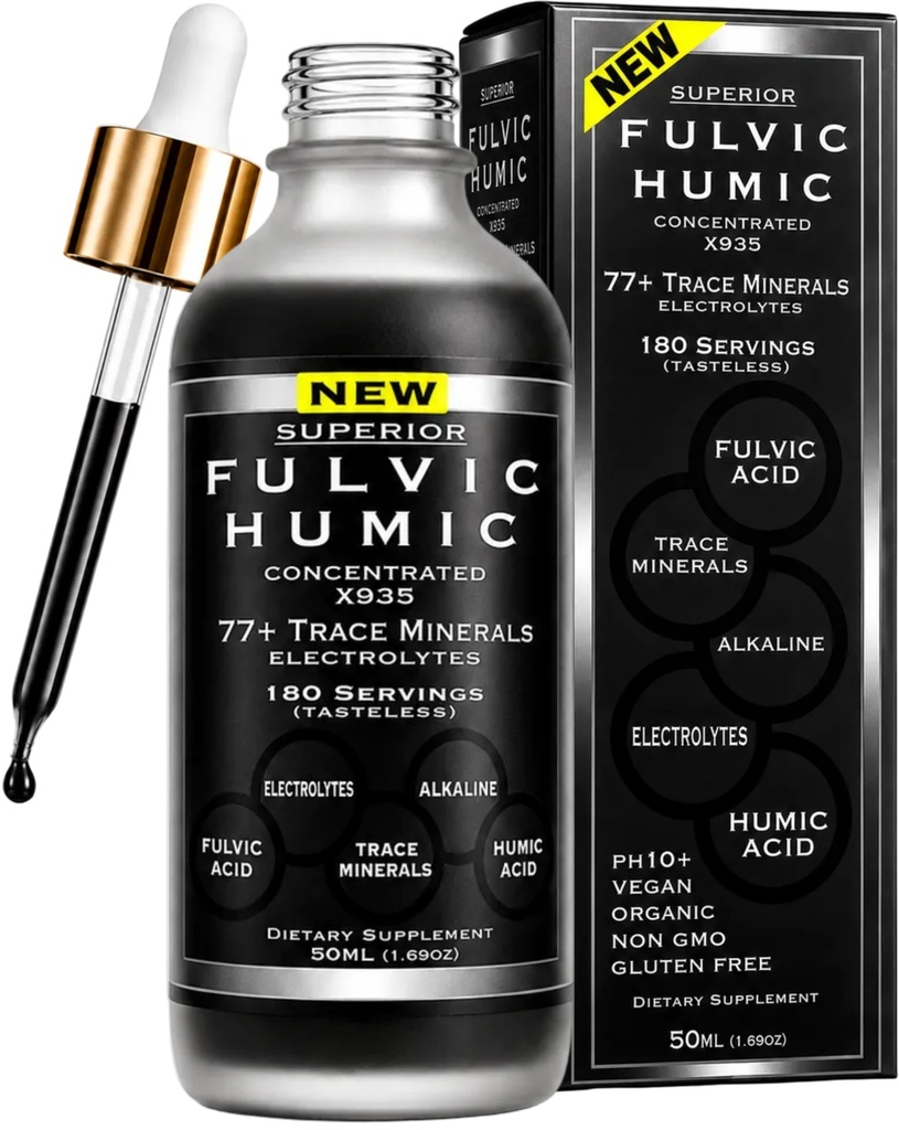 Trace Mineral Drops with Electrolytes - 77 Trace Minerals - 180 portions- Restaurer les électrolytes, améliorer la santé des Guts, réparer les Guts maigres - Plant dérivé Ionic Trace Minerals from Fulvic & Humic Acid
