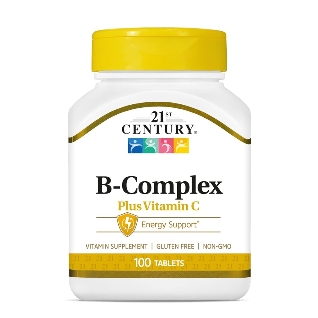 Soins de santé du 21e siècle, B Complexe Plus Vitamine C, Comprimés 100 Nombre (paquet de 1)
