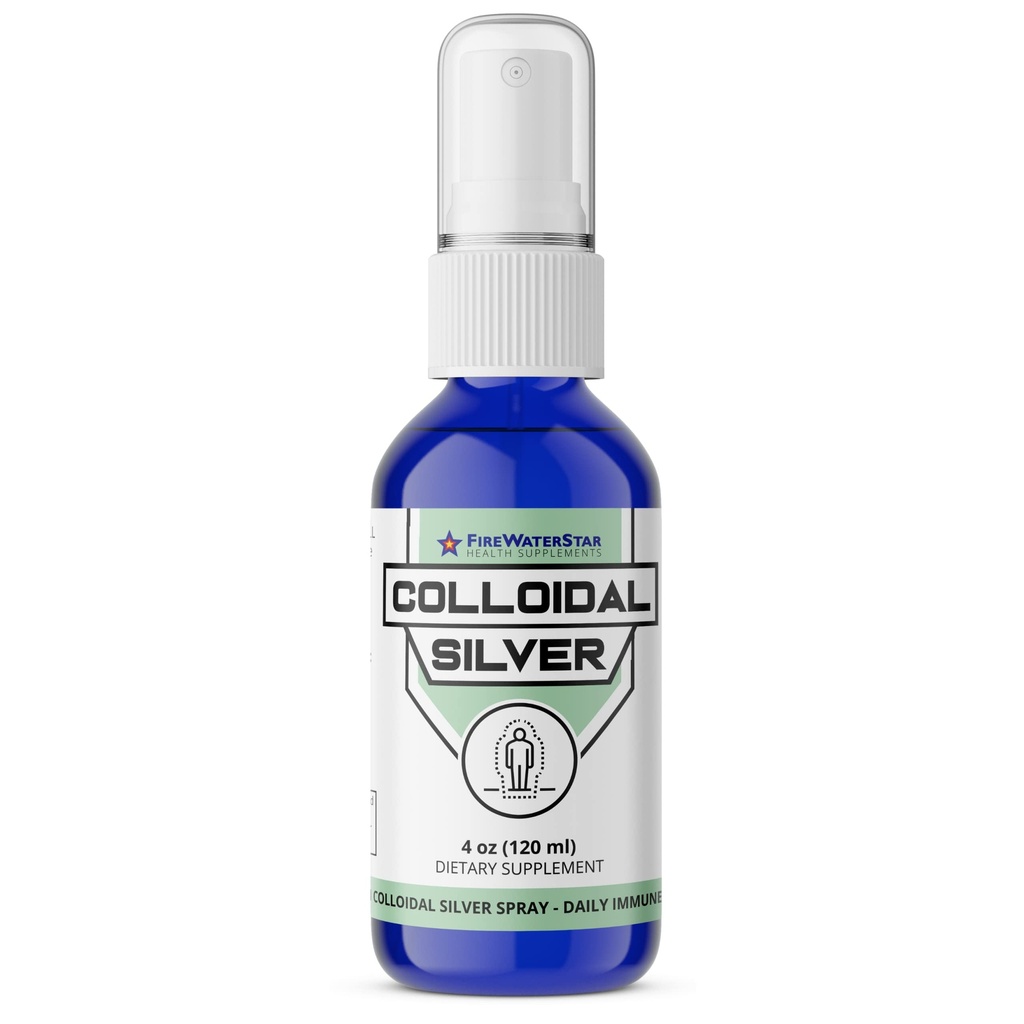 Spray Colloïdal Argent FWS - 4 oz - Argent clair - 50 ppm - 99,99 % Argent pur - Support Immuniciel quotidien