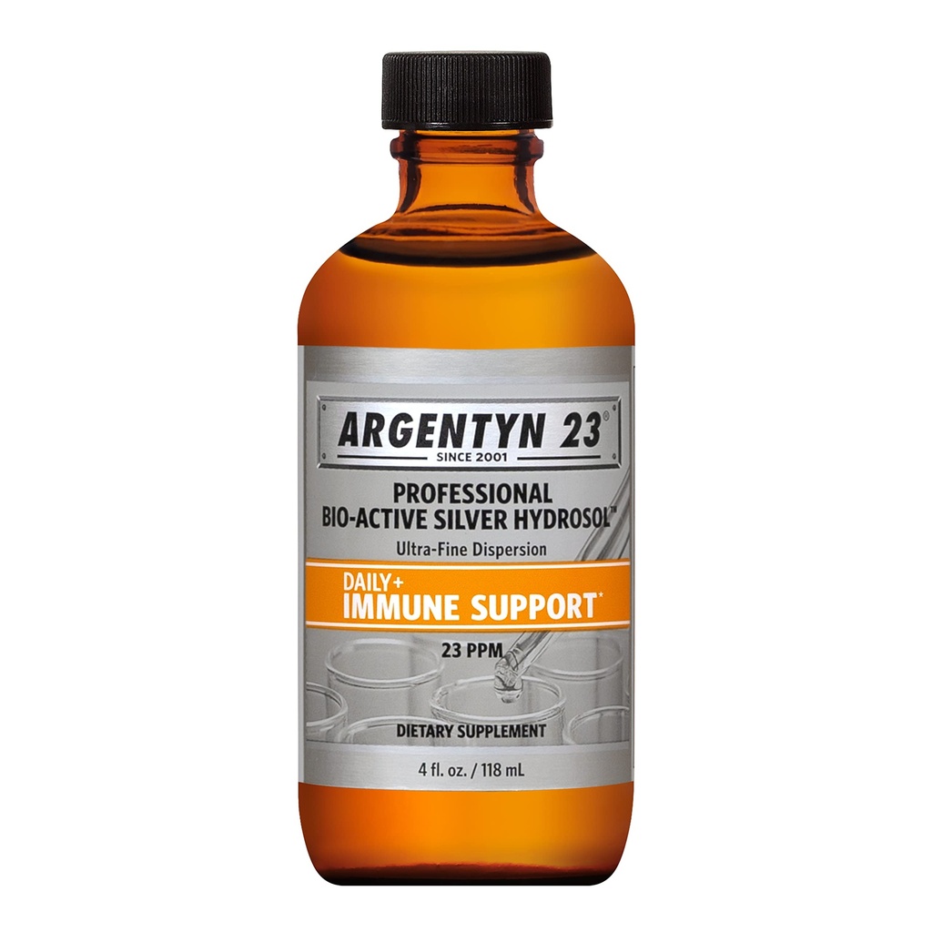 Argentyn 23 Soutien immunitaire professionnel - Argent colloïdal, hydrosol en argent bioactif, 23 ppm, haut de torsion liquide, 4 Fl Oz (118 mL)