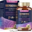Supplément berbère avec Ceylan Cinnamon, Thistle de lait - Supplément GLP-1 GLP Activer la formule naturelle, Berberine Plus pour la santé du foie et des intestins, l'immunité, une meilleure figure, hommes et femmes - 120 Caps végétaliens