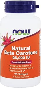 Now Foods - Beta Carotene (Natural) D. Salina with Mixed Carotenoids 25000 IU - 90 Softgels