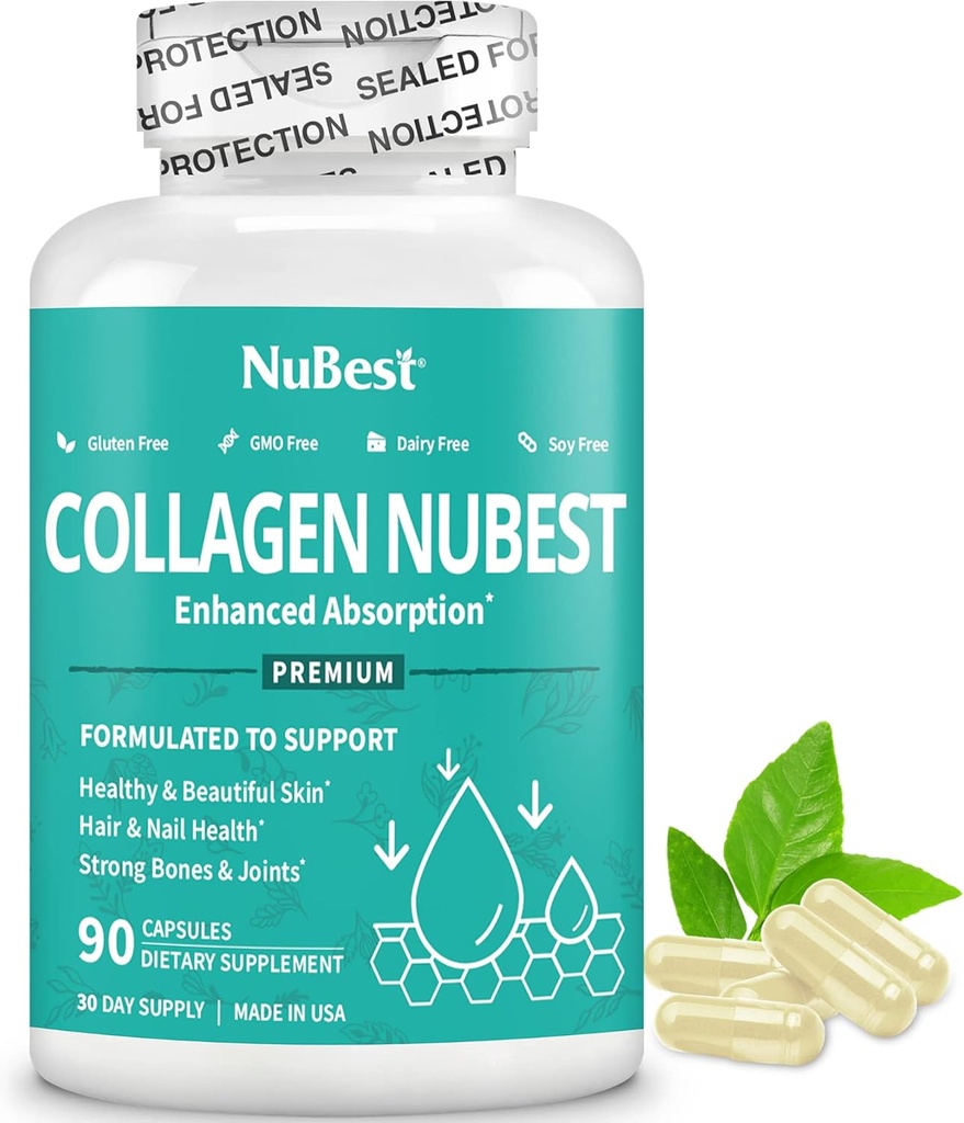 NuBest Collagen Super Collagen Peptides - revitalise la peau, les cheveux et les ongles - os et force articulaire - Formule de collagène de beauté pour les hommes et les femmes - 1 500 mg par service