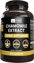 INGRÉDIENTS ORIGINAUX DE PURE Extrait de camomille (365 capsules) Pas de magnésium ou de farine de riz, toujours pur, vérifié en laboratoire