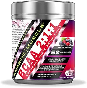 Amazing Muscle BCAA 2:1:1 Supplément à la chaîne ramifiée Amino Acides de 6000 Mg par service