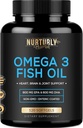 Omega 3 Huile de poisson 2000mg, 800mg EPA et 600mg DHA - Enteric Coated and Burpless - Supporte le cerveau et le cœur - Burpless, non-OGM, 3rd Party Lab testé et certifié NSF - 120 Softgels