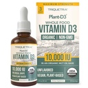 Vitamine biologique D3 10 000 UI - Plant D3, Vegan, Max Strength Gouttes liquides sublinguales D3 - 200% Absorption plus élevée, 100% à base végétale forme cholecalciferol et végétal D3, dosage réglable (30 portions)