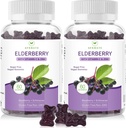 AFXMATE Sambucus Black Elderberry Gummies with Zinc and Vitamin C for Adults Kids Immune Support, Sugar Free 120 Counts