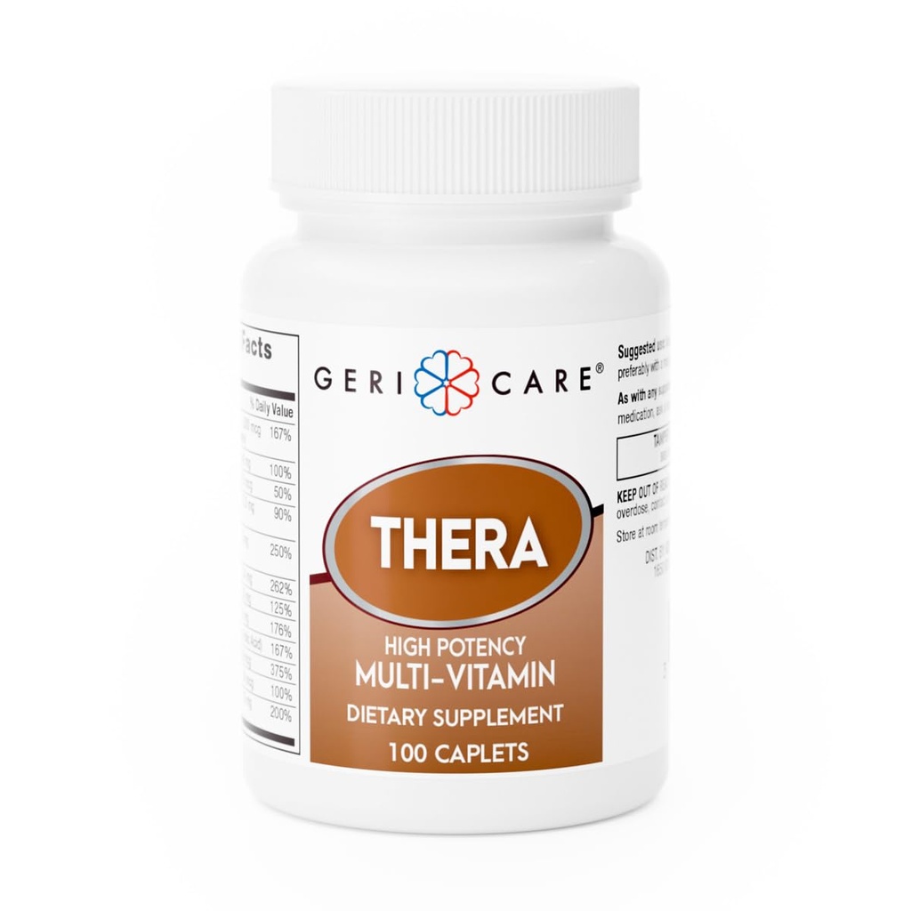 GeriCare Thera High Potency Multivitamin Caplets, Blend of Vitamins and Minerals to Ensure Maximum Nutritional Support Antioxidant Protection Supplement, 100 Count (Pack of 1)