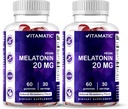 Mélatonine vitamatique 20mg Gommies pour adultes, 30 portions - 60 comtes - Supplément de formation non-habit (paquet de 2)