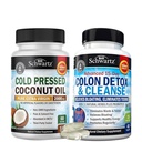 BioSchwartz 15 jours de nettoyage pour Colon et Gut Health Plus Cold Pressed MCT Capsules d'huile de coco (2 mois d'approvisionnement)