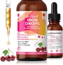 Supplément en fer pour les femmes : supplément en fer liquide avec vitamine C B12 et acide folique Absorption douce Soutien énergétique Formule non constipante Gouttes sans sucre végétalien