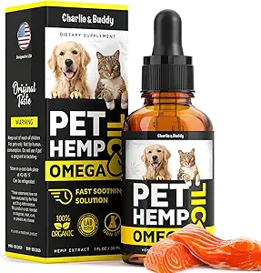 Huile de Hеmp et de saumon pour chiens Hеalth, riche en vitamines B, E, Omega 3, 6, 9, Huile de poisson pour chiens, chats, Hеmp pour chiens Anxiеty et Strеss Rеliеf, Jоint Pаin