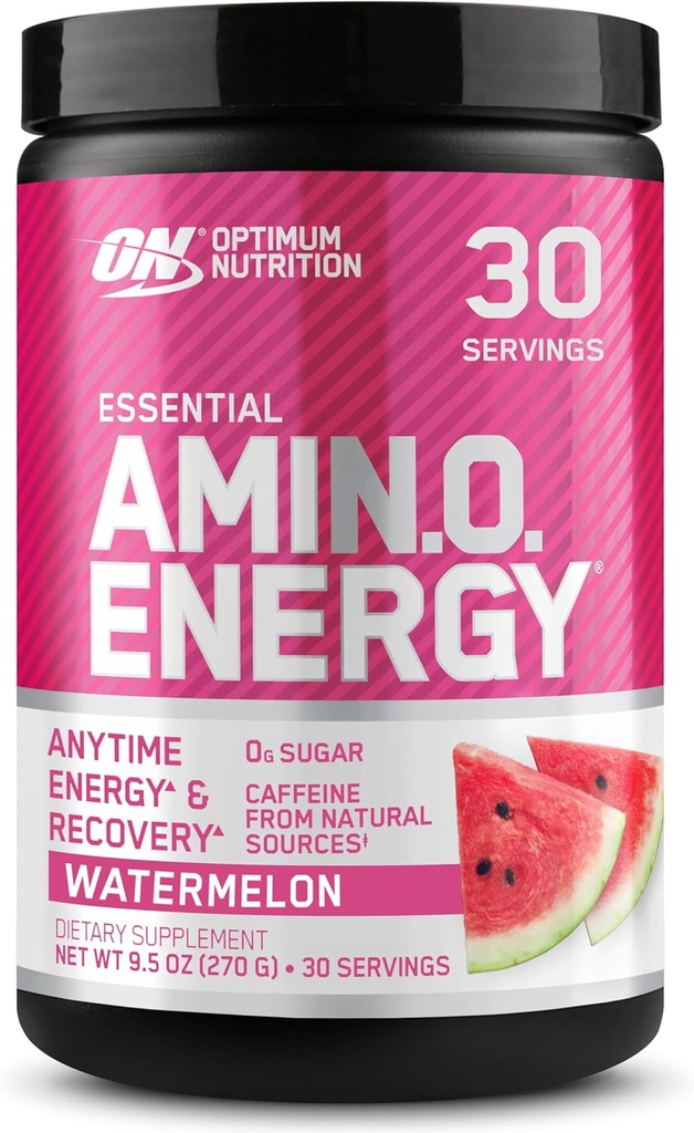 Optimum Nutrition Amino Energy - Pre Workout with Green Tea, BCAA, Amino Acids, Keto Friendly, Green Coffee Extract, Energy Powder - Watermelon, 30 Servings (Packaging May Vary)