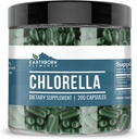 Éléments terriens Chlorella 200 Capsules, pures et non diluées, sans additifs