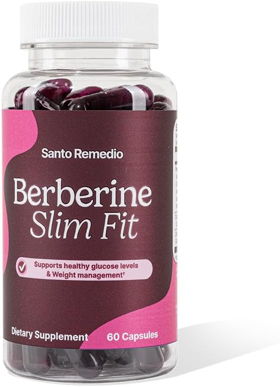 Santo Remedio Berberine, complément alimentaire, végétarien, sans sucre ajouté, 60 capsules, 30 portions.