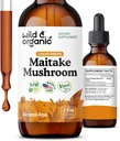 Drops de champignons sauvages et biologiques - Supplément de champignons liquides pour le soutien immunitaire - Teinture d'extrait de maïs - végétalien, sans sucre et sans alcool - 2 fl oz