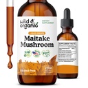 Drops de champignons sauvages et biologiques - Supplément de champignons liquides pour le soutien immunitaire - Teinture d'extrait de maïs - végétalien, sans sucre et sans alcool - 2 fl oz