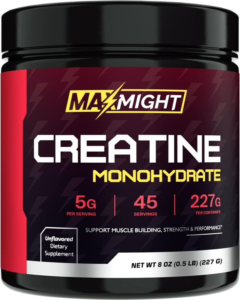 Creatine Monohydrate Powder, Micronized, 5g Per Serving, Unflavored & Highly Soluble, No Filler, Build Muscle & Enhance Performance for Men & Women, 45 Servings