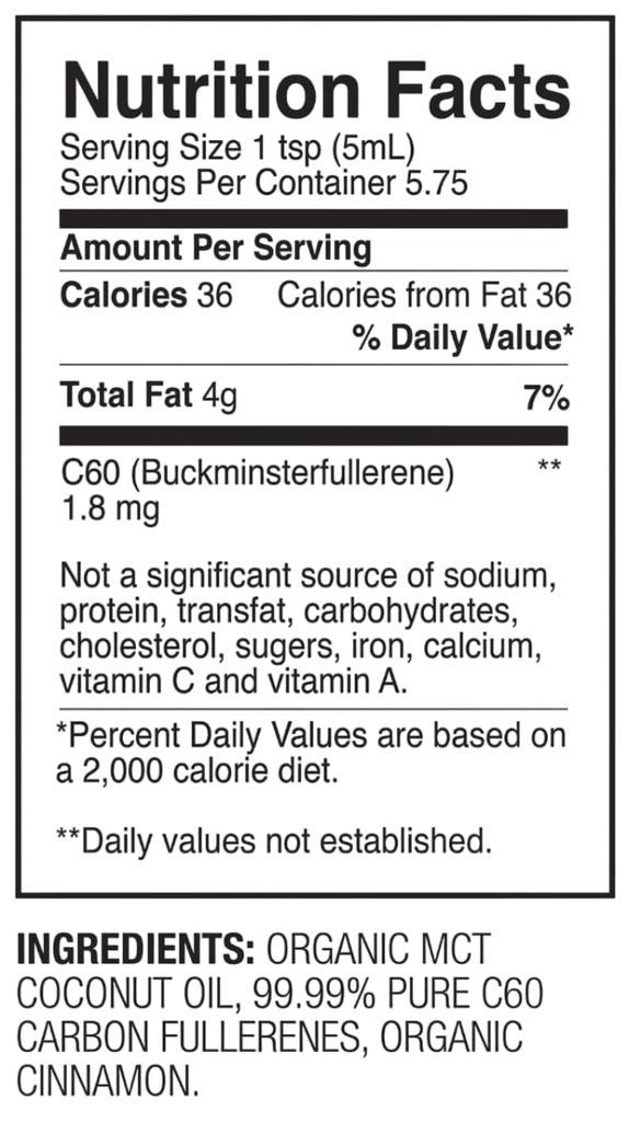C60 Huile de noix de coco C60 MCT d'une puissance violette - Taille de voyage - Huile de noix de coco à pression froide biologique - 99,99 % C60 pur Carbon Fullerènes - Boost Energy & Mental Focus (1oz)