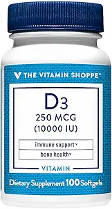 Vitamin D3 - Supports Immune Support & Bone Health - 10,000 IU (100 Softgels)