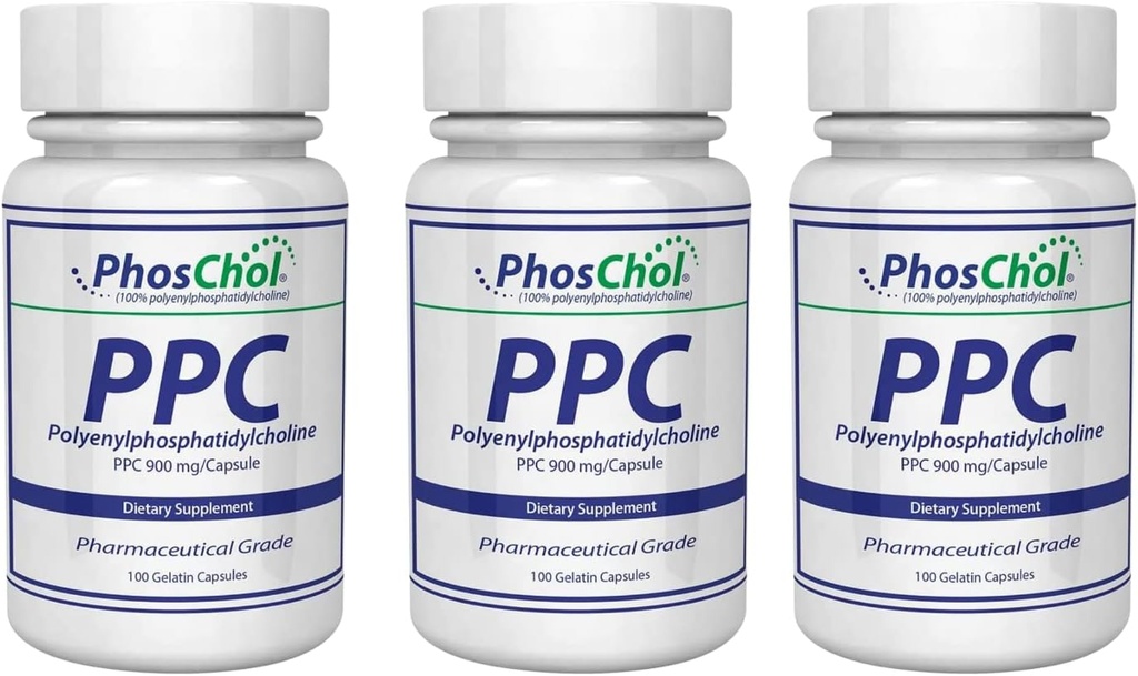 PhosChol Nutrasal PPC Polyényl PhosphatidylCholin Choline Supplément 900mg 300 Capsules de gélatine