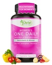 Pure By Nature Multivitamine unique quotidienne pour les femmes, supplément de soutien immunitaire avec ingrédients non OGM, vitamines et minéraux pour l'énergie, 60 capsules de légumes