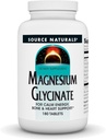 Source Naturals Magnésium Glycinate, Chélaté pour une absorption élevée pour l'énergie calme, les os et le soutien cardiaque*, 200 mg par portion - 180 comprimés