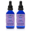 Eidon Ionic Minerals Liquid Zinc Concentrate - Ionic Zinc Sulfate Supplément gouttes pour les hommes, les femmes, et les enfants, support système immunitaire, cheveux et peau, foie et santé rénale - 2 oz, 2 pack