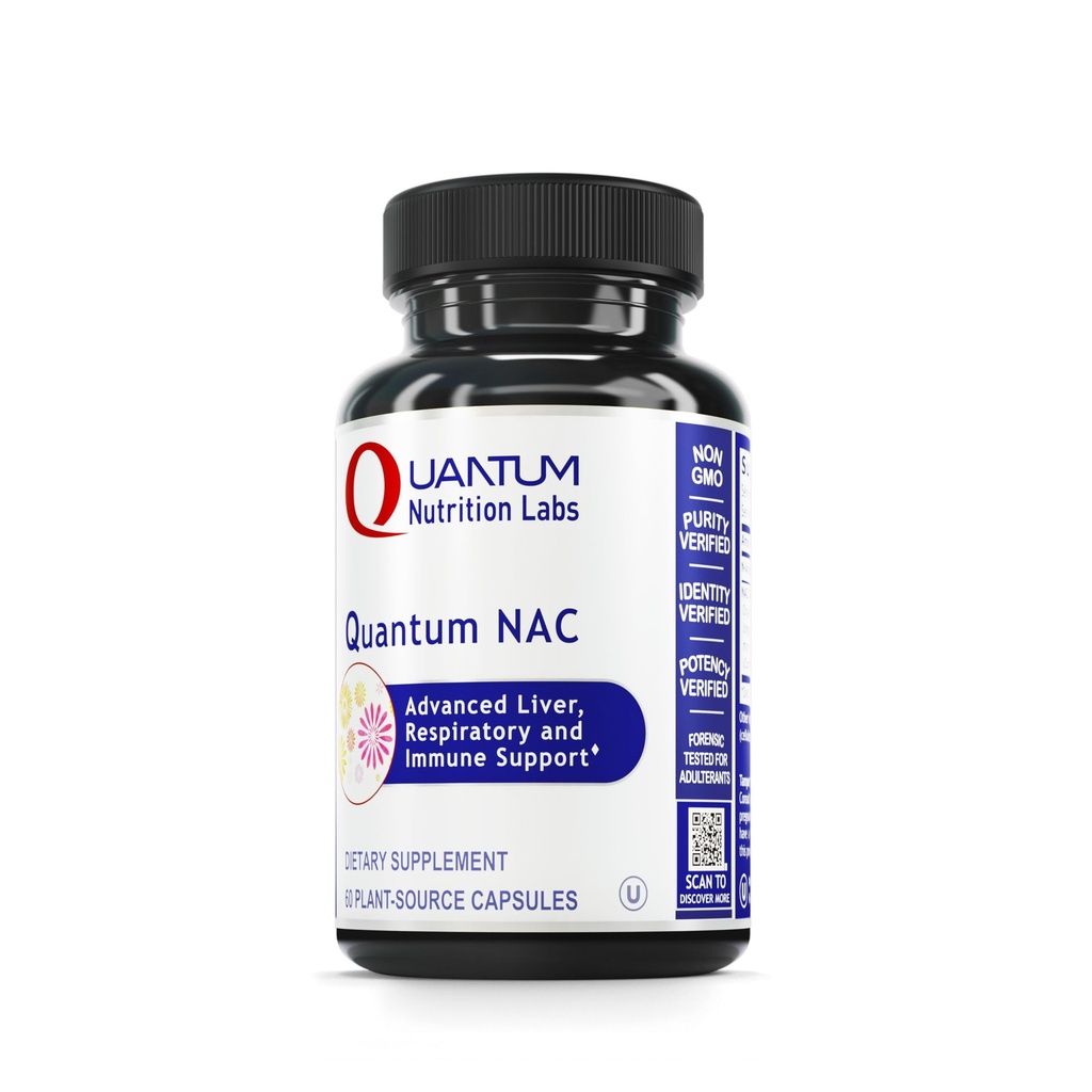 Laboratoires de nutrition quantique NAC - N-acétyl-L-Cysteine, soutien hépatique et immunitaire, supplément NAC, N-acétyl Cysteine, 300 mg NAC par gélule - 60 capsules végétariennes