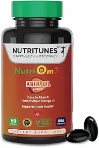 Huile de krill Omega 3 avec l'Astaxanthin-500 mg d'huile de krill antarctique, EPA Easy Absorb et DHA pour la santé cardiaque – sans OGM, sans allergène, certifié GMP – 60 Softgels