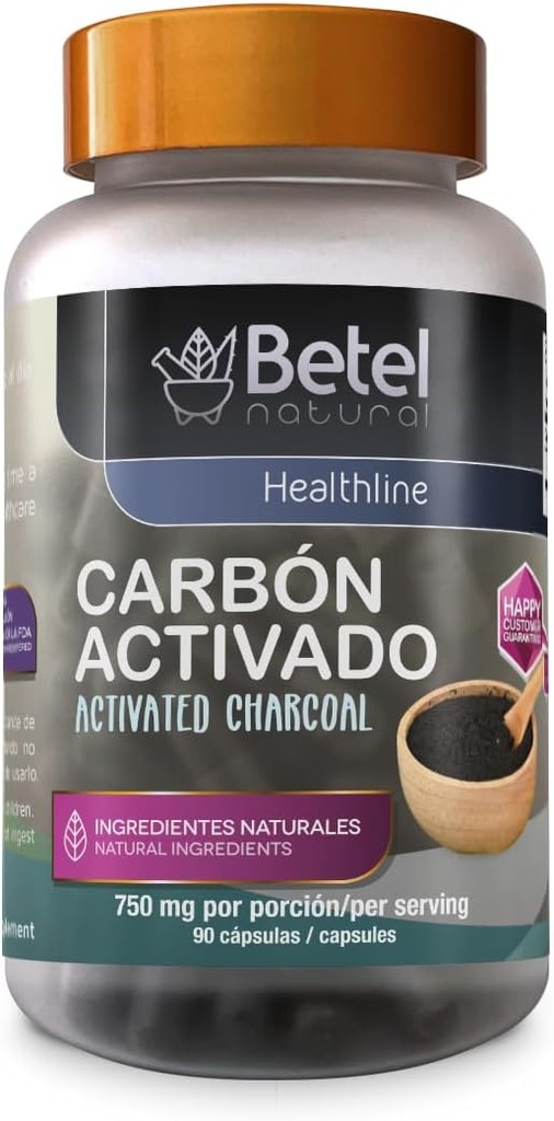 Betel Natural Carbon Activado Capsulas - Capsules de charbon actif 90