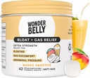 Bloat de Wonderbelly + Relief de gaz, Comprimés croustillants extra-fort, avec 125 mg de Siméthicone, Pas de Talc ou de Tee, Smoothie de Mangue, 42 Compte