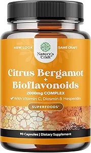 Citrus Bergamot Supplement with Citrus Bioflavonoids - Ultimate Citrus Bioflavonoids Supplement with Citrus Bergamot Extract 1000mg Rutin and Hesperidin for Immunity Support (1 Month)