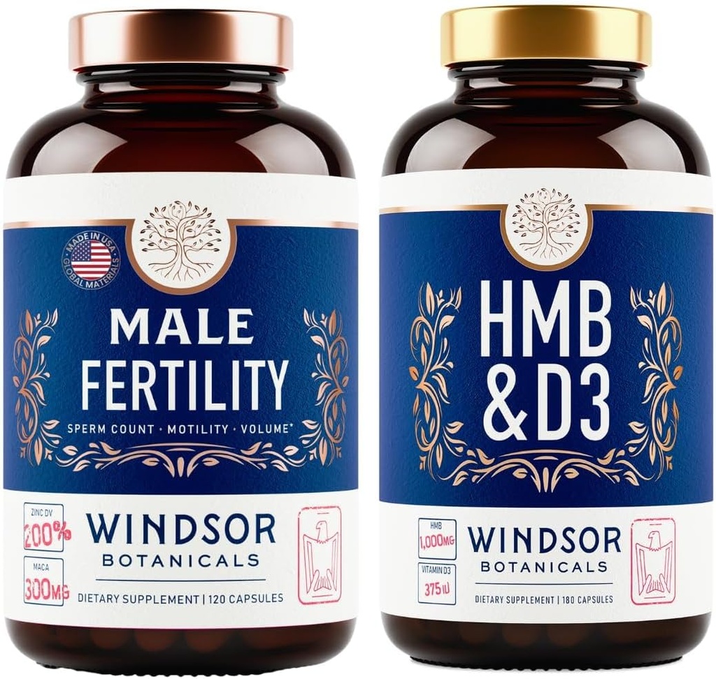 BOTANIQUES DE WINDSOR HMB avec un ensemble de vitamines D3 et de calcium et de fertilité masculine