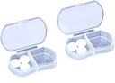 Organisateur de cas de pilule 2PCS, Conteneurs quotidiens AM & PM, Porte-médicaments, Idéal pour les médicaments, Vitamine, Supplément, Parfait pour le voyage, Idéal pour la Purse (Blanc)