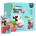 Hethstia Konjac Jelly, Lychee Konjac Jelly 10 Pouches avec collagène peptides, faible calorie buvable Litchi Jello, Vitamine C collations légères, sans sucre, kéto, sans gluten, dons d'aliments sains