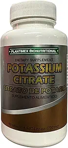 Comprimés de Citrate de Potassium - Supplément de Potassium, Citrate de Potassium 60 Comprimés (700mg)- Supplément de Citrate de Potassium 30 jours d'approvisionnement Complément alimentaire PLANTIMEX
