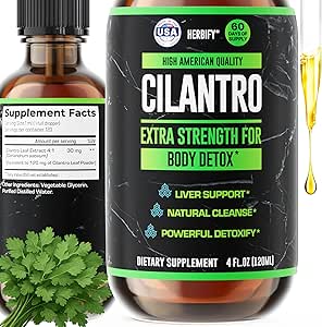 HERBIFY Teinture de cilantro - Supplément de cilantro à base de plantes pour la désintoxication - Source riche d'antioxydants - Supporte le nettoyage du cœur et du corps - Fabriqué aux États-Unis - Extrait de cilantro 4 Fl Oz