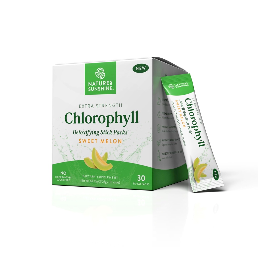 Les packs de bâtons de chlorophylle de la nature: surchargez votre détox et boostez la santé de la gueule dans des packs de bâtons pratiques et délicieux (Mélon sucré)