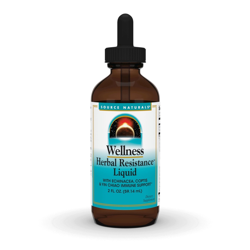 Source Naturals Wellness Herbal Resistance Liquide - avec Echinacea, Coptis et Yin Chiao, Immune Support* - 2 oz fluide