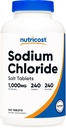 Nutricost Chlorure de sodium 1000mg, 240 comprimés - comprimés de sel, non-OGM, sans gluten