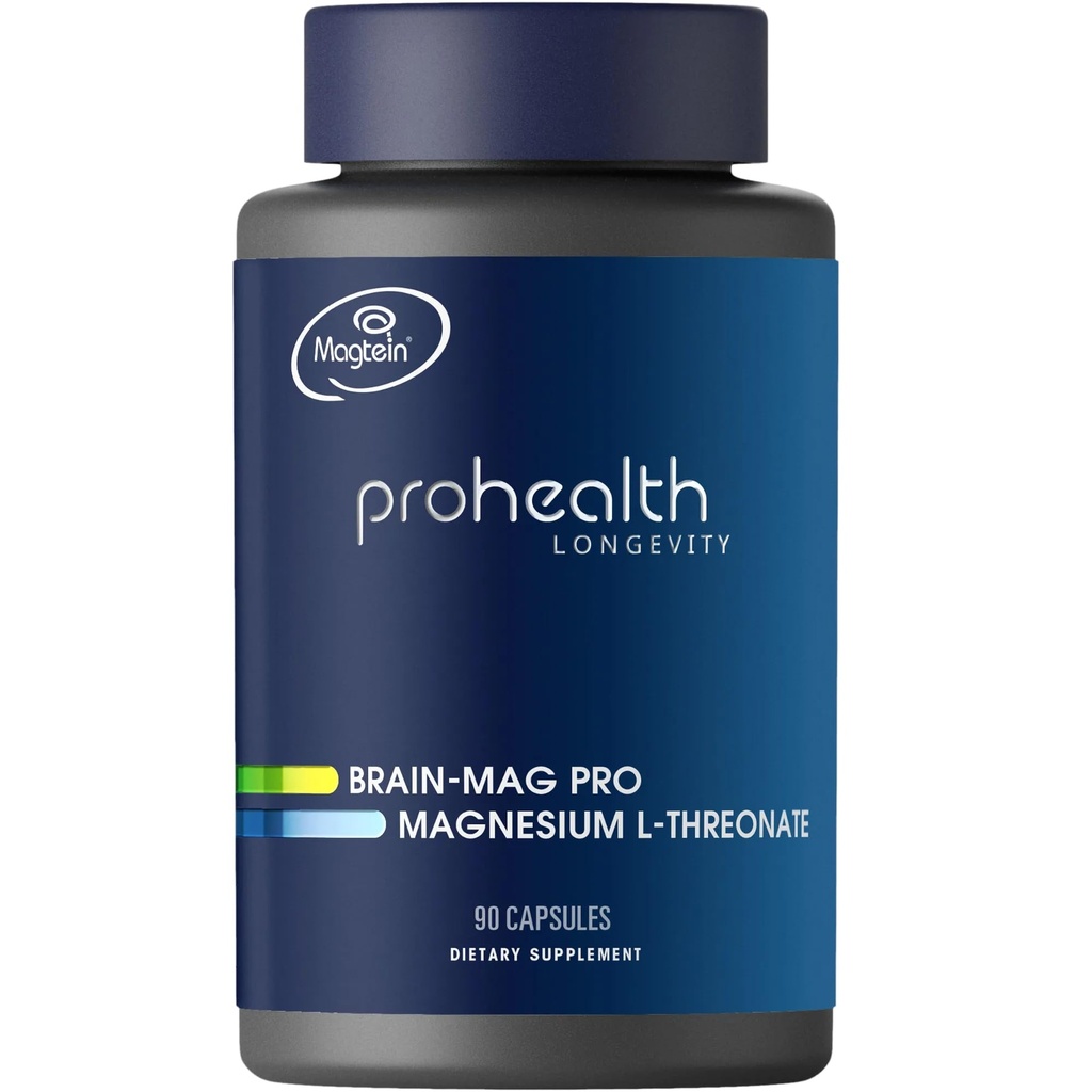 Magnésium L-Thréonate Supplément (Magtéin), 90 capsules cliniquement soutenues pour la santé du cerveau