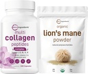 Micro-ingrédients Multi Collagène Complexe et Lions Mane Champignon Supplément Poudre Paquet 2 Paquet de Pâtisserie Collagène Herbacée Peptides