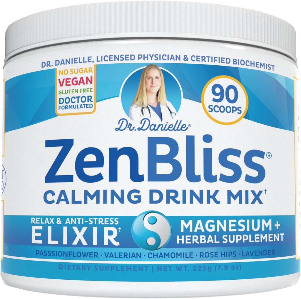Zenbliss - Apaisant Magnésium Relaxation Drink Mix avec Passion Flower et plus - par Dr Danielle