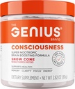 The Genius Brand Genius Consciousness - All-in-One Brain Health Supplement for Clarity - Supports Concentration, Creative Thinking, Energy & Memory - Powered by Nootropics - 15 Servings - Snow Cone